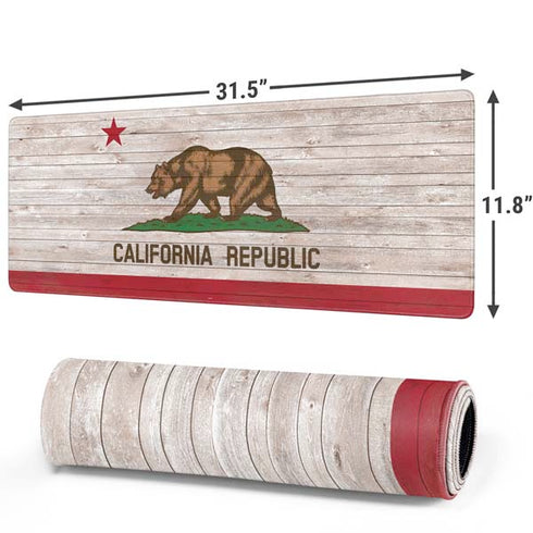 California Flag Dark Wood Gaming Mouse Pad